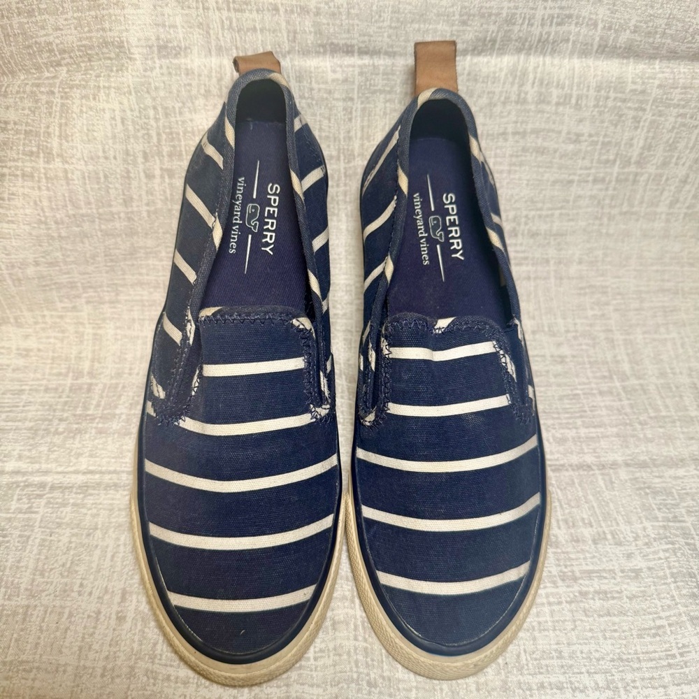 Sperry × Vineyard Vines Stripe Seaside Slides, Size 6.5